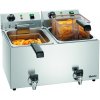Fritéza s vypouštěcím ventilem 2x 9 l, 6,6 kW, 575x530x340 mm | BARTSCHER, Snack IV Plus inox;černá