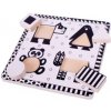 Bigjigs Toys Drevené vkladacie puzzle čiernobiele tvary
