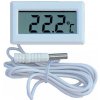 HT-02 teplomer digitálny s externým čidlom, rozsah merania teploty: -50 až +110C biely