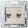 Kanlux LOGI Dvojitá dátová zásuvka nezávislá 2xRJ45Cat 5e Jack - krémová 25169