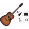 Ibanez AAD54E-OMH Premium SET Mahogany Sunburst Elektroakustická gitara Dreadnought