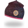 LITTLE ANGEL Čiapka podšitá Outlast® 3 | 42-44 cm fialovočierny vzor/tm.ružová
