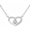 Evolution Group Strieborný náhrdelník so zirkónom biele srdce 12008.1