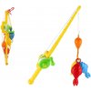 Teddies Hra ryby / rybár plast 3ks + prút 50cm, 2 farby