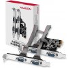 AXAGON PCEA-S4N, PCIe radič - 4x sériový port (RS232) 250 kbps, vr. LP