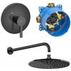 Súprava horná/hlavová sprcha Roca Rainsense A5B3950CN0, sprchová batéria Roca Naia Black A5A2B96CN0, A525869403, A5B0250CN0