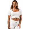 Nebbia Tvarující bezešvý crop top FLOW SEAMLESS 499 béžový