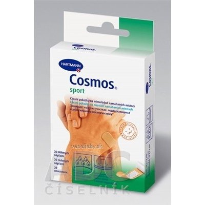 COSMOS Na šport náplasť na rany flexibilná (1,9cmx7,2cm) 1x20 ks