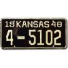 Americká ŠPZ Kansas 1948 Black 4-5102