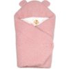 Baby Nellys Baránková zavinovačka s kapucňou bavlna baránok Teddy Baletka púdrovo ružová