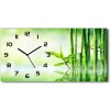 Vodorovné Moderné sklenené hodiny na stenu Bambus 60x30 cm