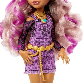 Mattel Monster High Clawdeen Wolf Doll With Purple Streaked Hair And Pet Dog