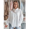 Dámska košeľa oversize s dlhým rukávom BLUOSIZE Dstreet DY0457 Farba: Biela, Veľkosť: M