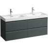 Laufen Skrinka s umývadlom Meda 128 cm, sivá prevádzka H4216440112661