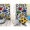 Biante Detský bavlnený záves Sandra SA-580 Farebné a sivé futbalové lopty 150x170 cm