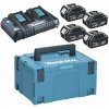 MAKITA súprava Li-ion LXT 18V 4 ks BL1850B+1 ks DvojnabíjačkaDC18RD+1 ks Makpac 197626-8