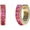 Guess Nadčasové pozlátené náušnice s kryštálmi Huggie Me JUBE03134JWYGFCT/U