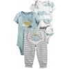 Carter's Set 3dielny body kr. rukáv 2ks tepláky Blue Dino chlapec LBB