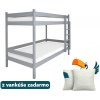Wilsondo Poschodová posteľ s roštom Paulína 90x200 - sivá