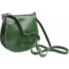 NovaKabelka.sk Cleo Verde Scura kožená talianska crossbody kabelka zelená