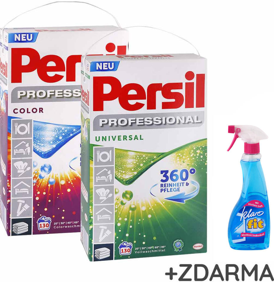 Persil Action Pack Professional Color + univerzálny prášok na pranie 2 x 130 PD + darček