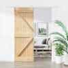 VidaXL Posuvné dvere s príslušenstvom, 80 x 210 cm, masívne borovicové drevo