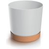 Květináč TUBO PM s miskou 29,2 cm - barva: bílá/naturo ECO