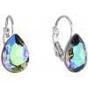 Evolution Group Náušnice bižutéria so Swarovski krištáľmi zelená fialová slza 51019.5