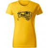 T-ričko Alfa Romeo Giulia GTA dámske tričko Farba trička: Žltá, Farba potlače: Čierna, Veľkosť: XL