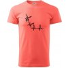 EKG bouldering - Klasické pánske tričko vyššej gramáže - 3XL ( Korálová )