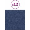 Vidaxl Nástenné panely 12 ks modré 30 x 30 cm textilné 1,08 m²
