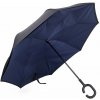 Obrátený dáždnik dvojvrstvový - modrá tmavá