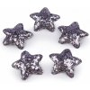 Hviezda s glitrami Ø35 mm šedofialová 10ks