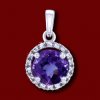 Silver.ag Prívesok zlatý, diamanty, ametyst, kruh P1074