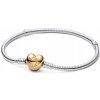 PANDORA Náramok 19 cm srdce pozlátené