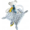 Plyšová koala na maznanie s hrkálkou Yoca le Koala Doudou et Compagnie modrá 22 cm od 0 mes