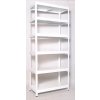 Kovový regál Biedrax 35 x 90 x 210 cm, biely - 6 políc biele lamino 12mm, 275 kg