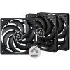 ARCTIC ventilátor P12 Slim PWM PST 3-Pack, 120mm, 4pin, PWM, čierna