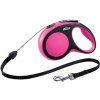 Flexi navíjacie vodítko New Comfort šnúrka M 8m/20 kg ružová