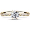 Minerva Side Stones | Zásnubný prsteň so stredovým kameňom 0.900 ct, žlté zlato, s diamantmi 52