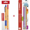 STABILO guľôčkové pero pointball, modré + liner point 88, červený + ceruzky pencil 160, 3 ks