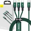 Baseus CAMLT-SC06 Rapid 3in1 USB Type C - USB Type C / Lightning / Micro USB 20 W, 1,5m, zelený