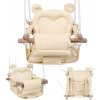 Tulano Hop 30 Béžová | Detská hojdačka Bear Baby Swing | Vnútorná vonkajšia | Bezpečnostné popruhy | Nosnosť do 60 kg | od 6 do 36 mesiacov