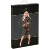 Noir - embroidered-pink, long-sleeved dress (black)