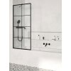 RADAWAY MODO NEW BLACK PNJ II FACTORY 100cm vaňová zástena pevná jednodielna, profil čierny, sklo factory, 10006100-54-55