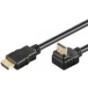 PremiumCord HDMI High Speed \u200b\u200b+ Ethernet kábel, pozlátený zahnutý konektor 90 ° 2m