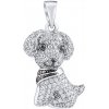 Silvego Strieborný prívesok pes Dasty s čírym Brilliance Zirconia MW13766P