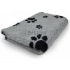 Vet bed Šedý + čierne labky 100 x 75 cm