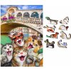 WOODEN CITY Drevené puzzle Mačiatka v Benátkach 2v1, 75 dielikov EKO