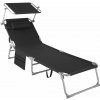 tectake 405099 lehátko chloe 4 polohové, s podhlavníkom - čierna